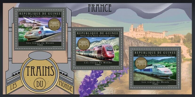 Guinee 2012 Trains of France M/S MNH