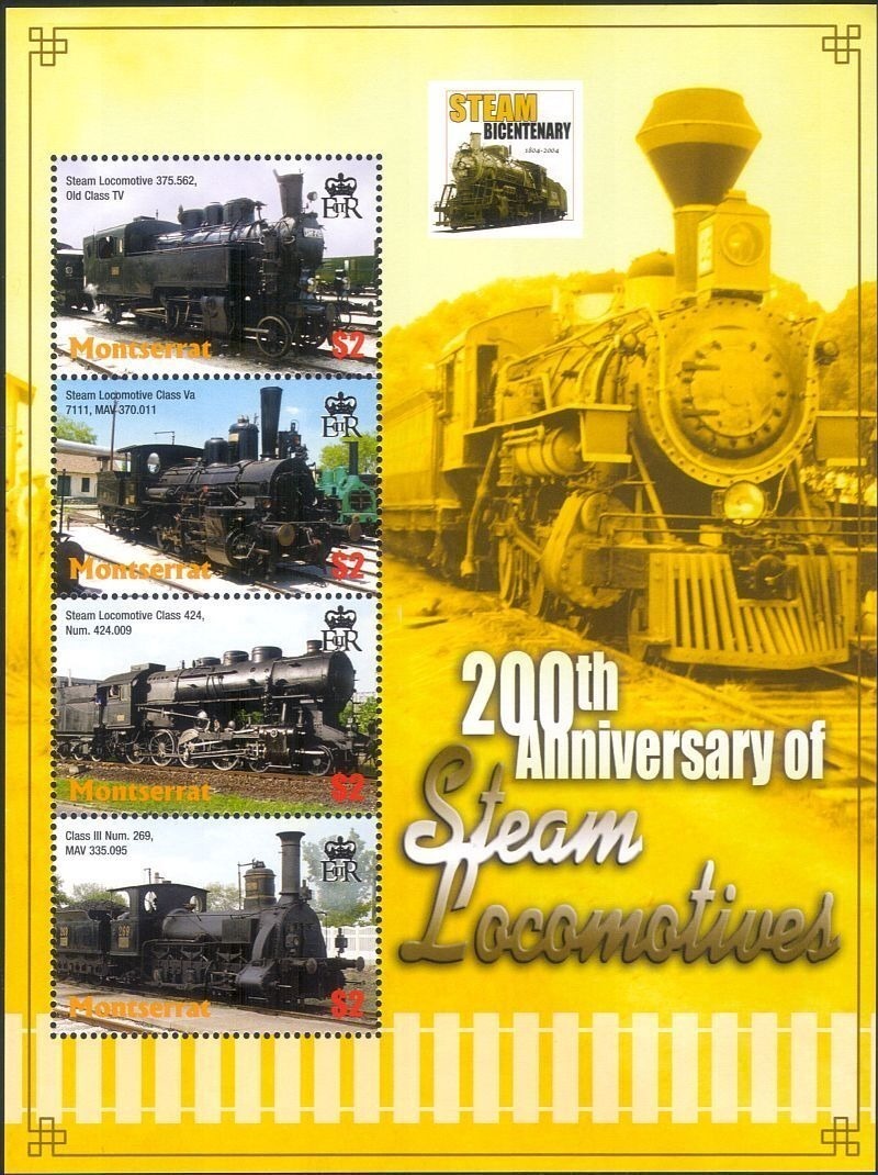 Montserrat 2004 Steam Trains M/S MNH