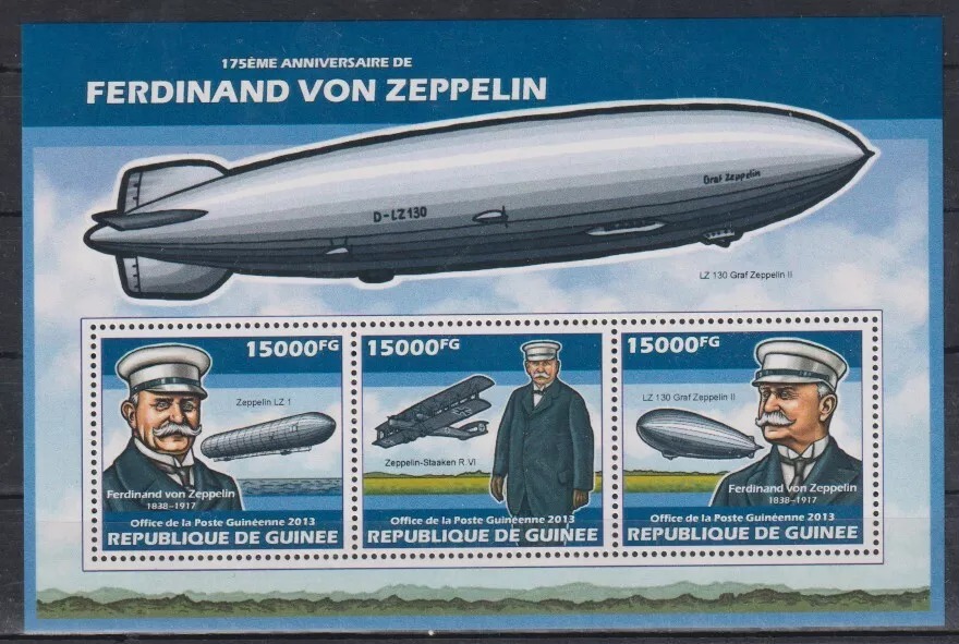 Guinee 2013 Zeppelins M/S MNH