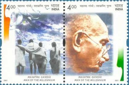 India 2001 Mahatma Gandhi - Man of Millennium Setenant MNH