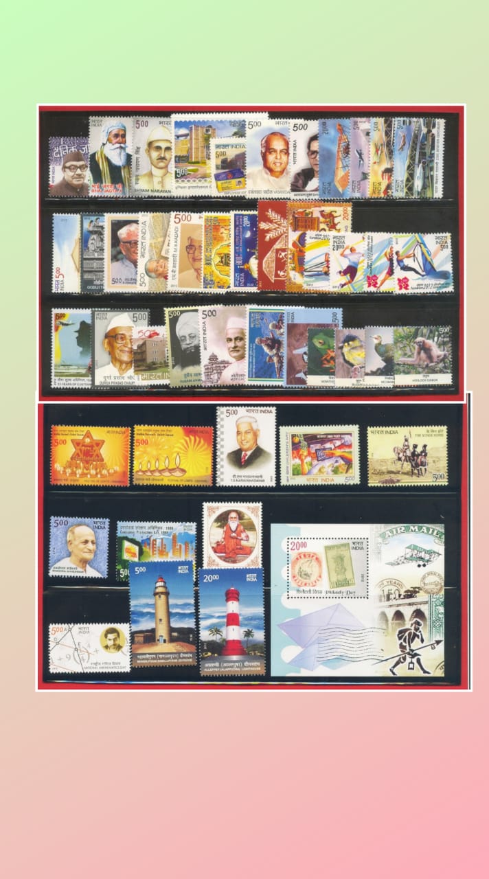 India 2012 Complete Year Pack Full Set Commemorative 47 Stamps Phila Cat Val 1350