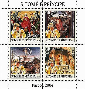 Sao Tome 2004 Paintings & Pope Stamp M/S MNH