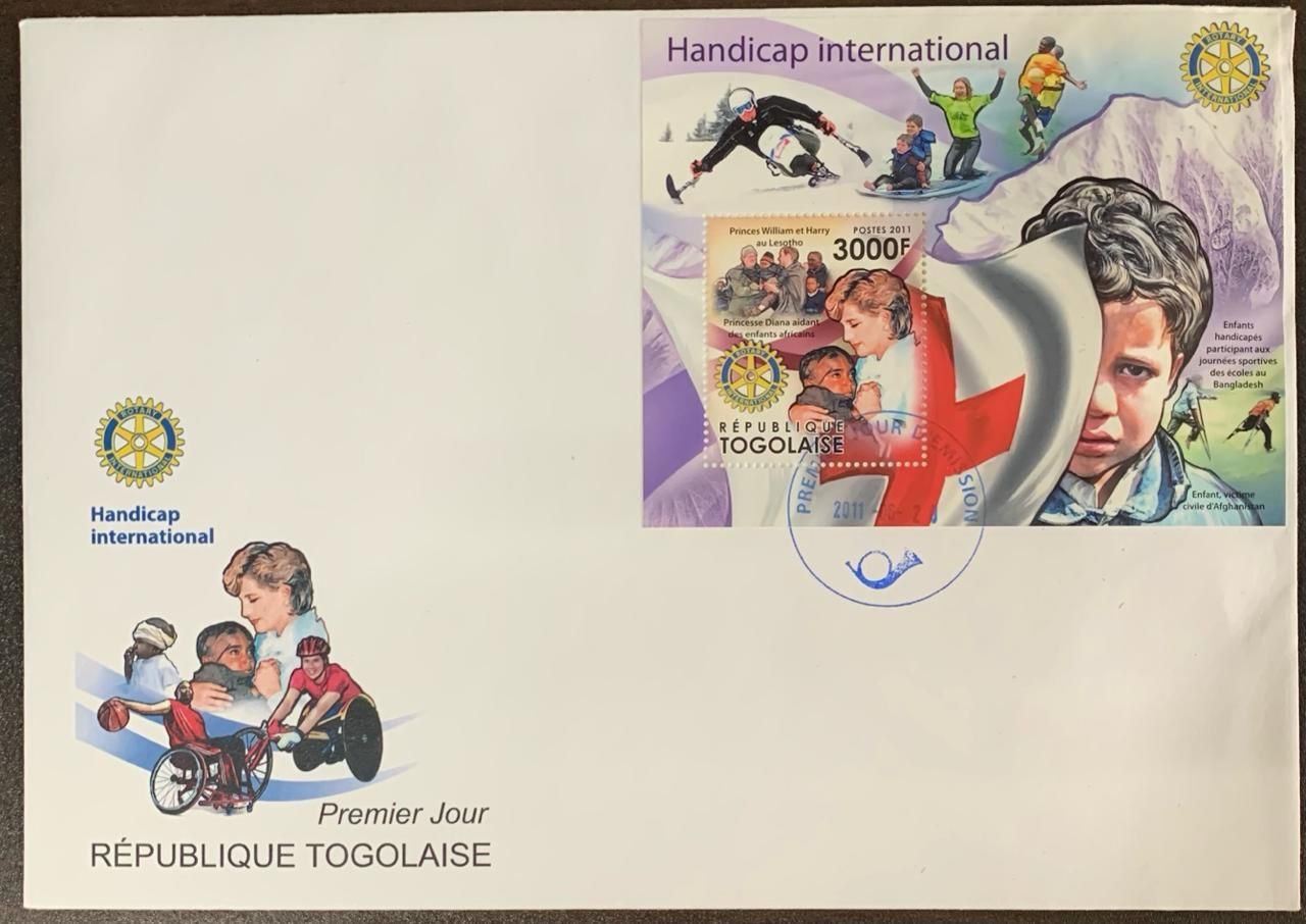 Togo 2011 Handicap International Princess Diana Rotary Disabled First Day Cover FDC