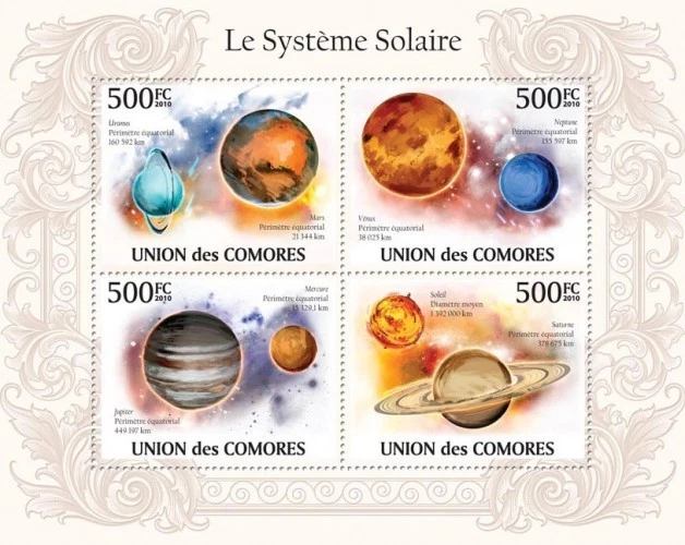 Comoros 2010 The Solar System Planets Space M/S MNH