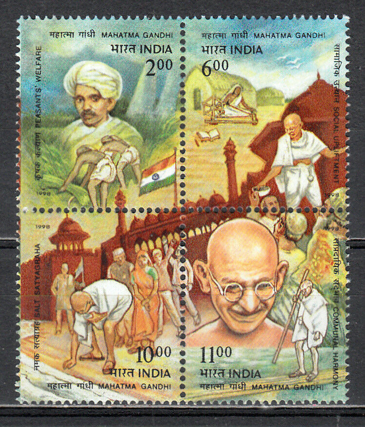 India 1998 Mahatma Gandhi Setenant MNH