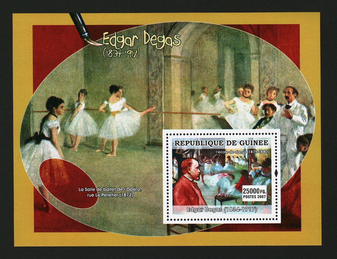 Guinee 2007 Edgar Degas Art Painting M/S MNH