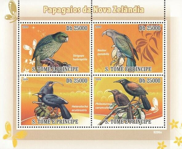 Sao Tome 2009 Parrots Birds Stamp M/S MNH