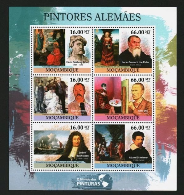 Mozambique 2011 Pintores Alemaes M/S MNH