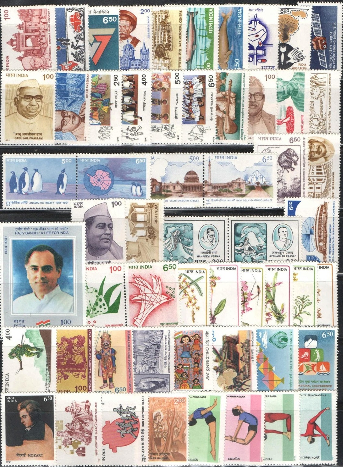 India 1991 Year Pack Complete Set MNH