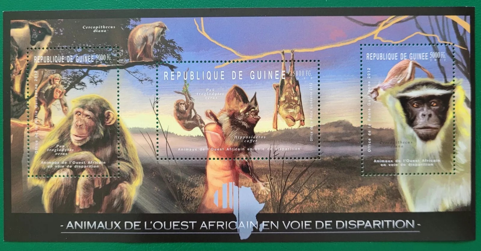 Guinee 2012 Monkeys M/S MNH