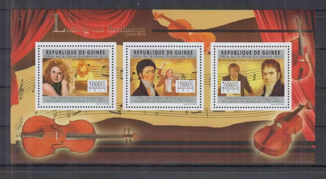 Guinee 2012 Ludwig Van Beethoven M/S MNH