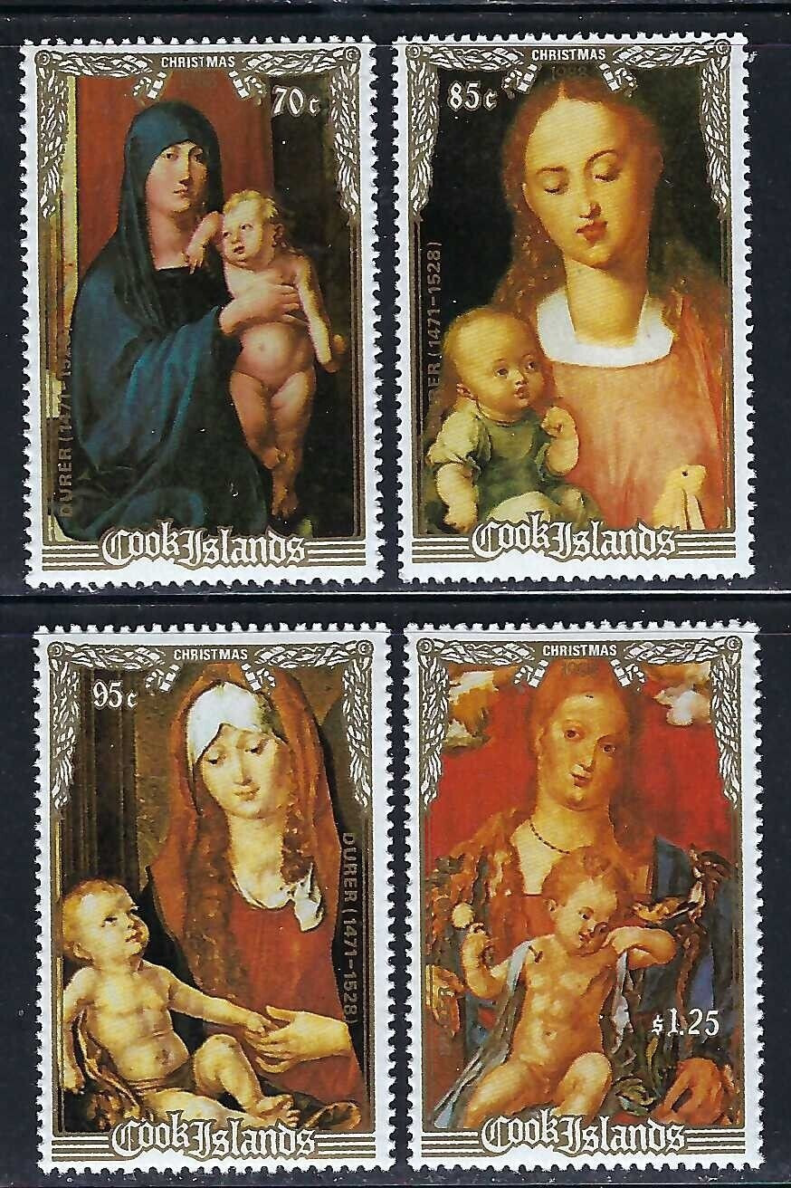 Cook Island 1988 Christmas Religion Paintings 4v Set MNH