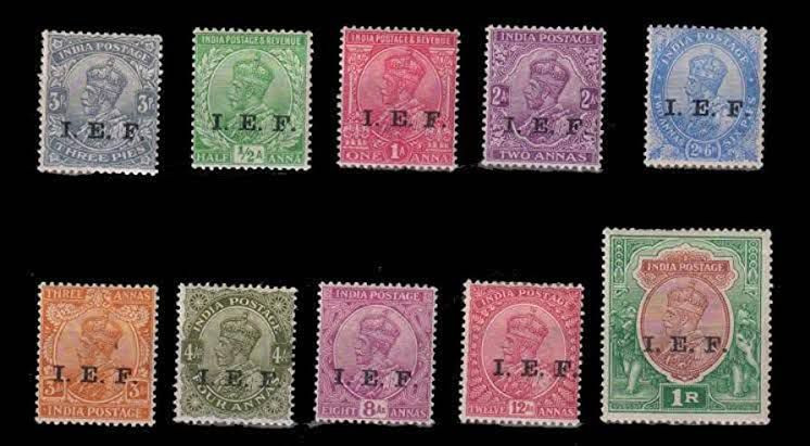 India 1914 KGV IEF Overprint Complete Set Mint