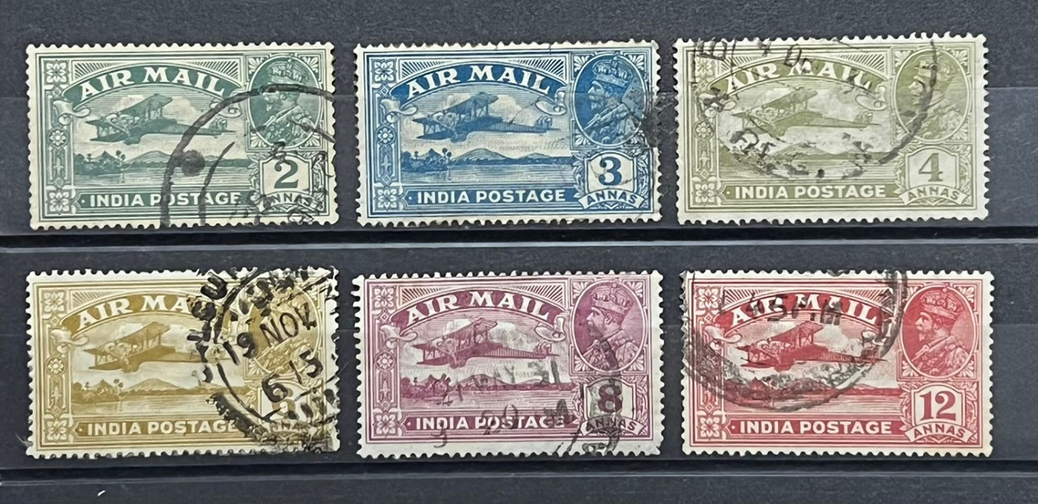India 1929 KGV Airmail Complete Set Fine Used Catalog Value 1250/-
