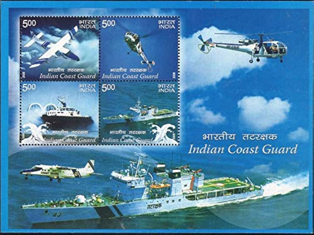 India 2008 30th Anniv. of Indian Coast Guard Miniature Sheet MNH