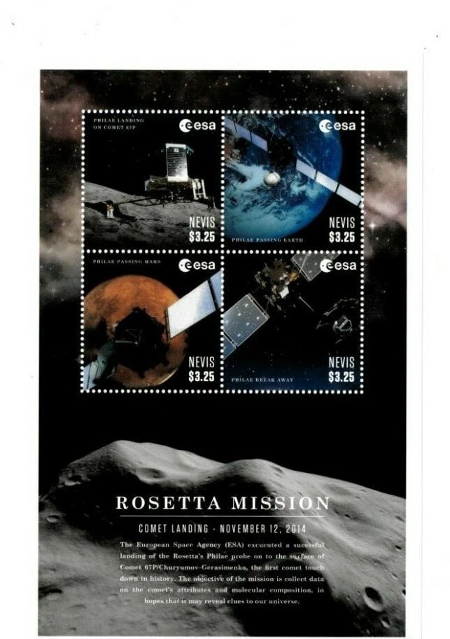 Nevis 2015 Space-Rosetta Mission M/S MNH