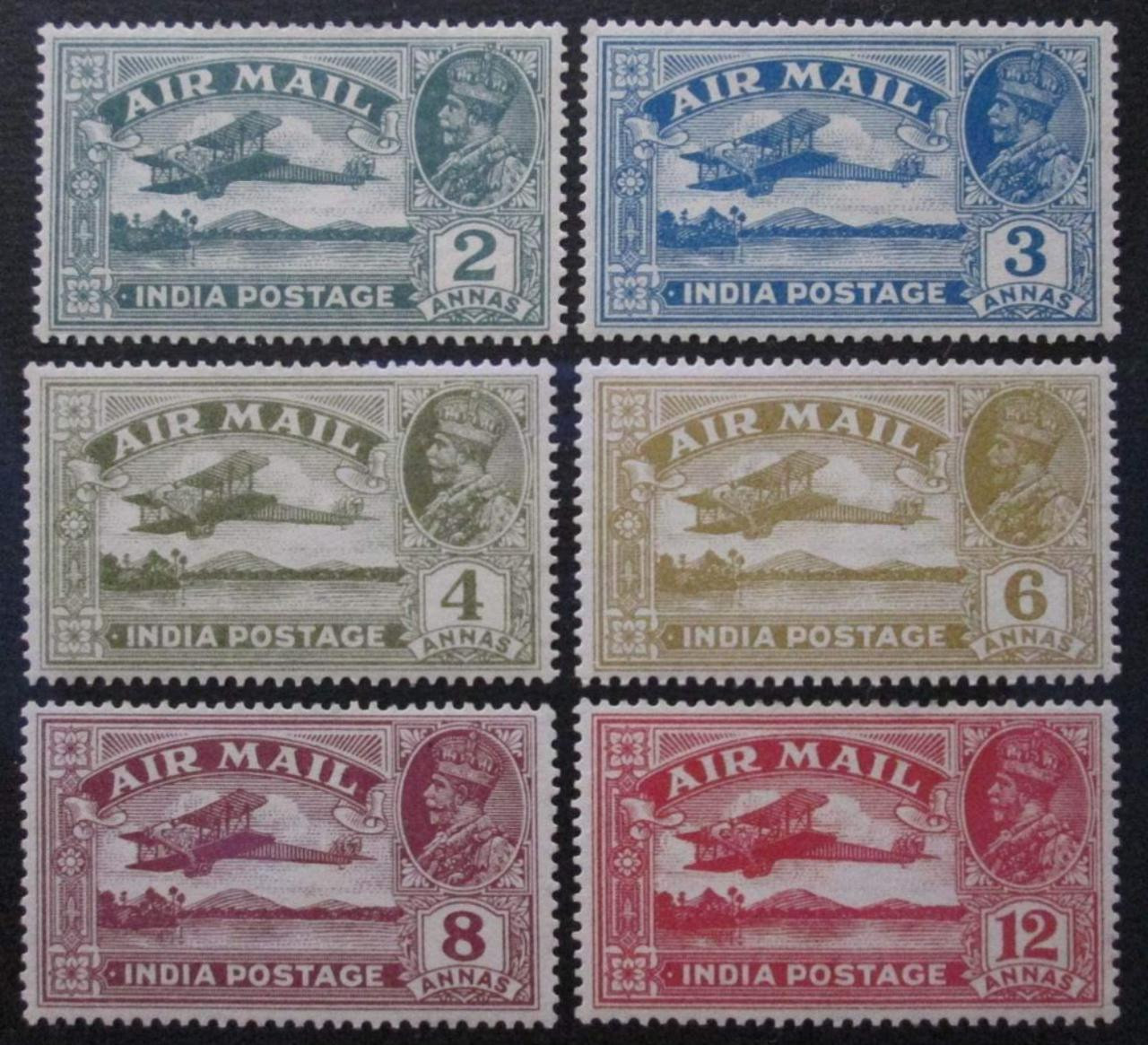 India 1929 KGV Airmail Set Mint White Gum Catalog Value 4500/-