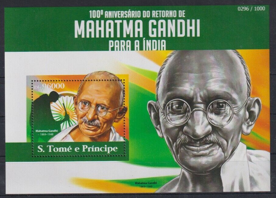 Sao Tome 2015 Mahatma Gandhi M/S MNH