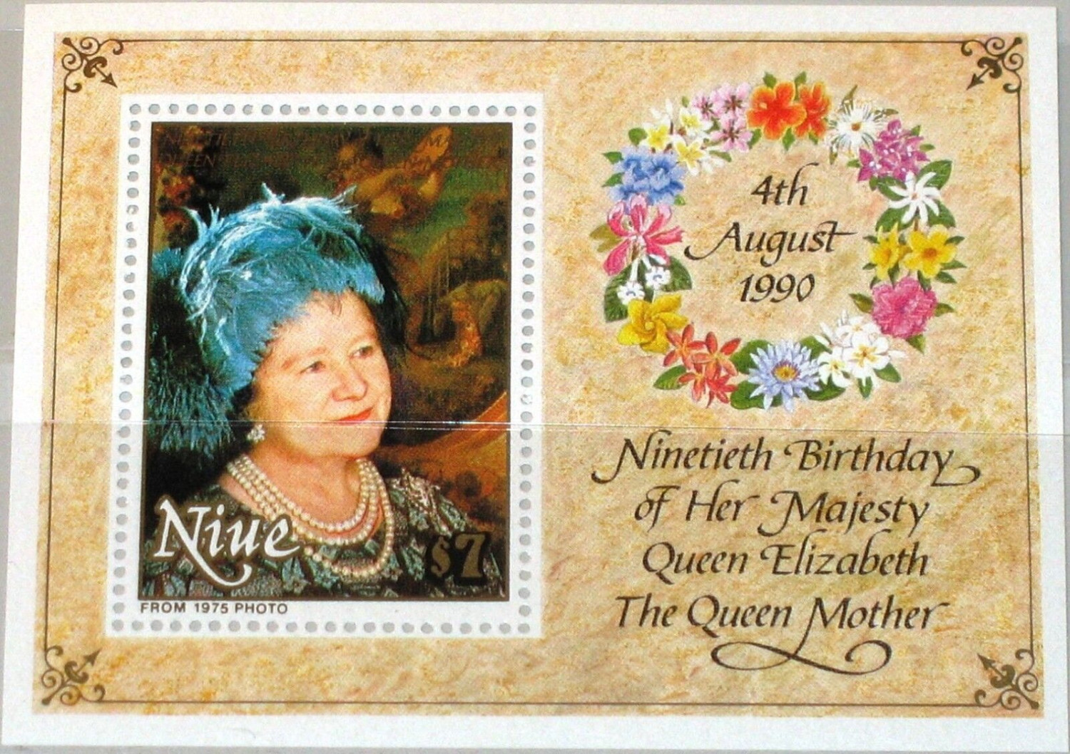 Niue 1990 90th Birthday Queen Mother Elizabeth Stamps M/S MNH