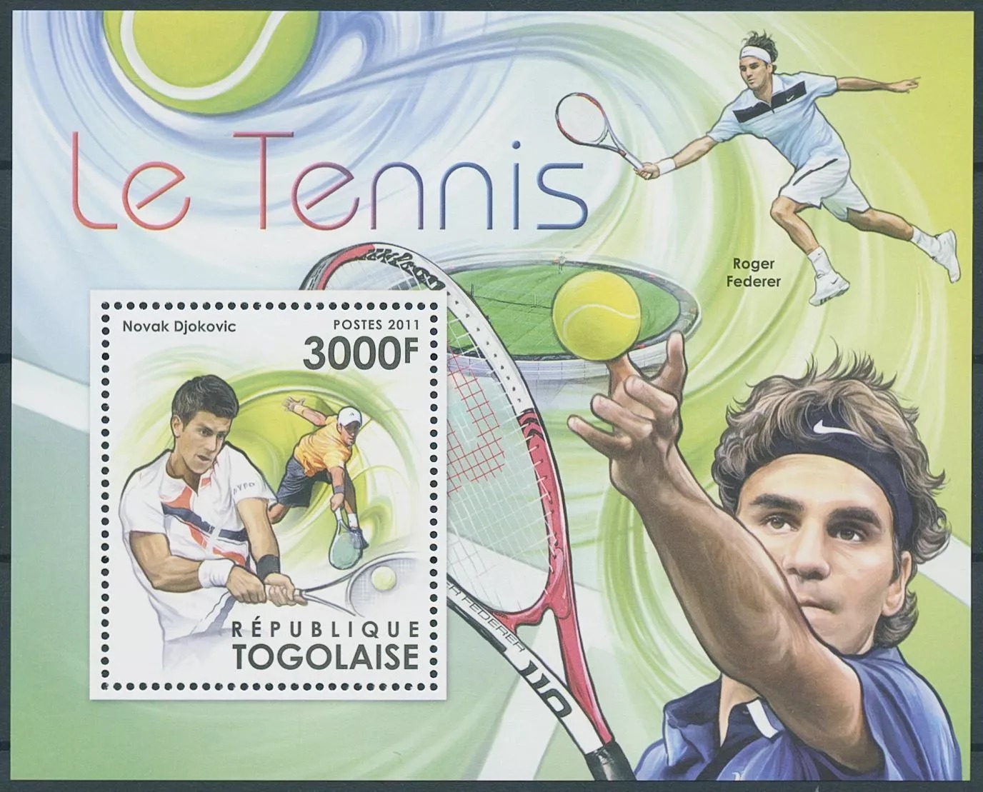 Togo 2011 Tennis Novak Djokovic Roger Federer Stamps M/S MNH