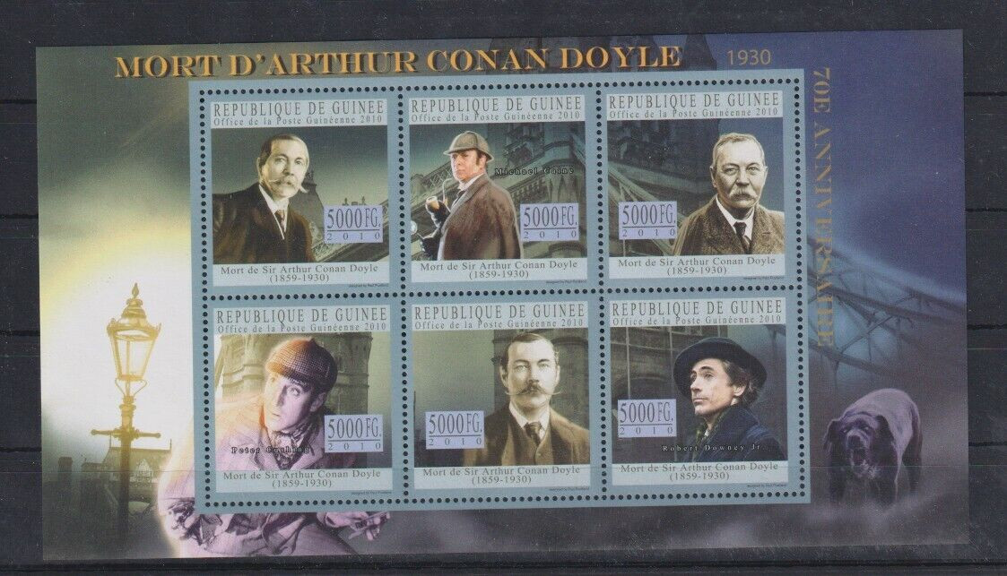 Guinee 2010 People Arthur Conan Doyle Stamp M/S MNH