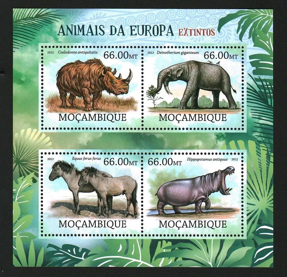 Mozambique 2012 Animals Of Europe Extinguished M/S MNH