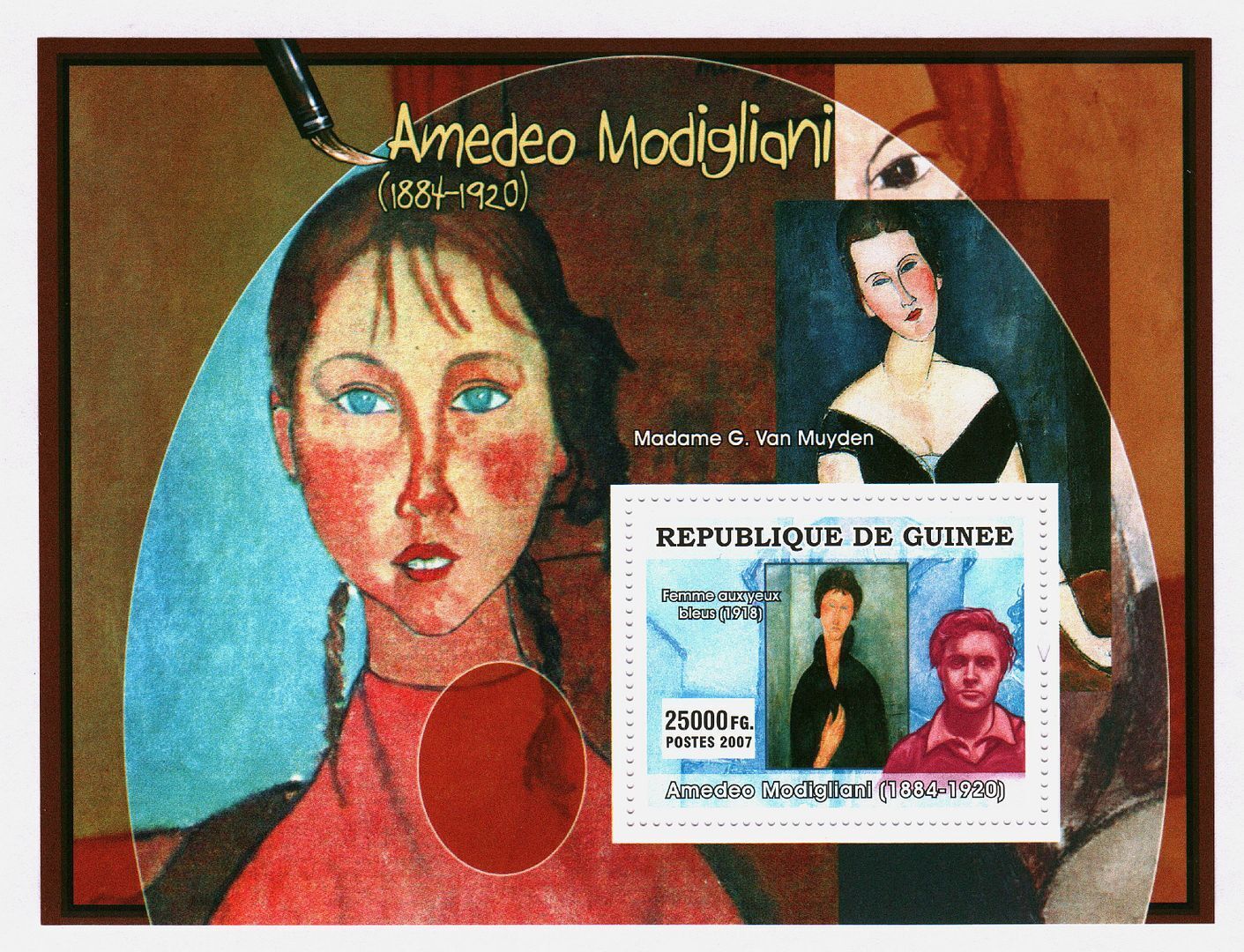 Guinee 2007 Amedeo Modigliani Painting M/S MNH