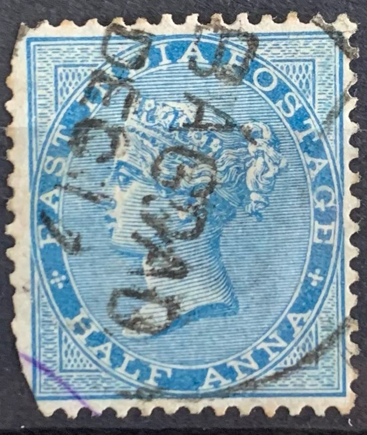 India 1873 QV 1/2a Used Abroad in BAGDAD Fine Cancelled