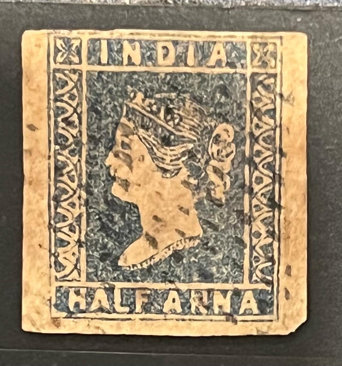 India 1854 SG 2 1/2 Anna Die I Blue Litho Used SG Cat Val £50