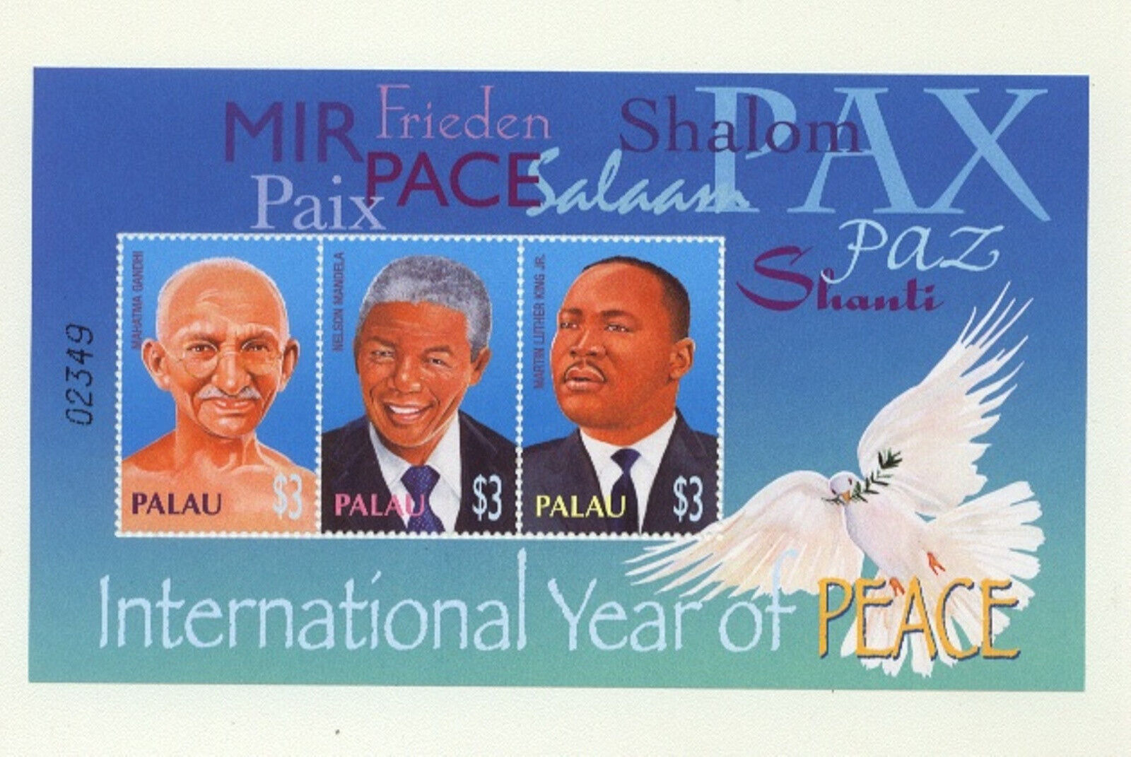 Palau 2004 Mahatma Gandhi Nelson mandela Martin Luther King Jr At Face Value