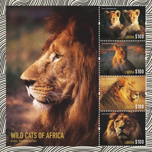 Liberia 2015 Wild Cats Of Africa M/S MN