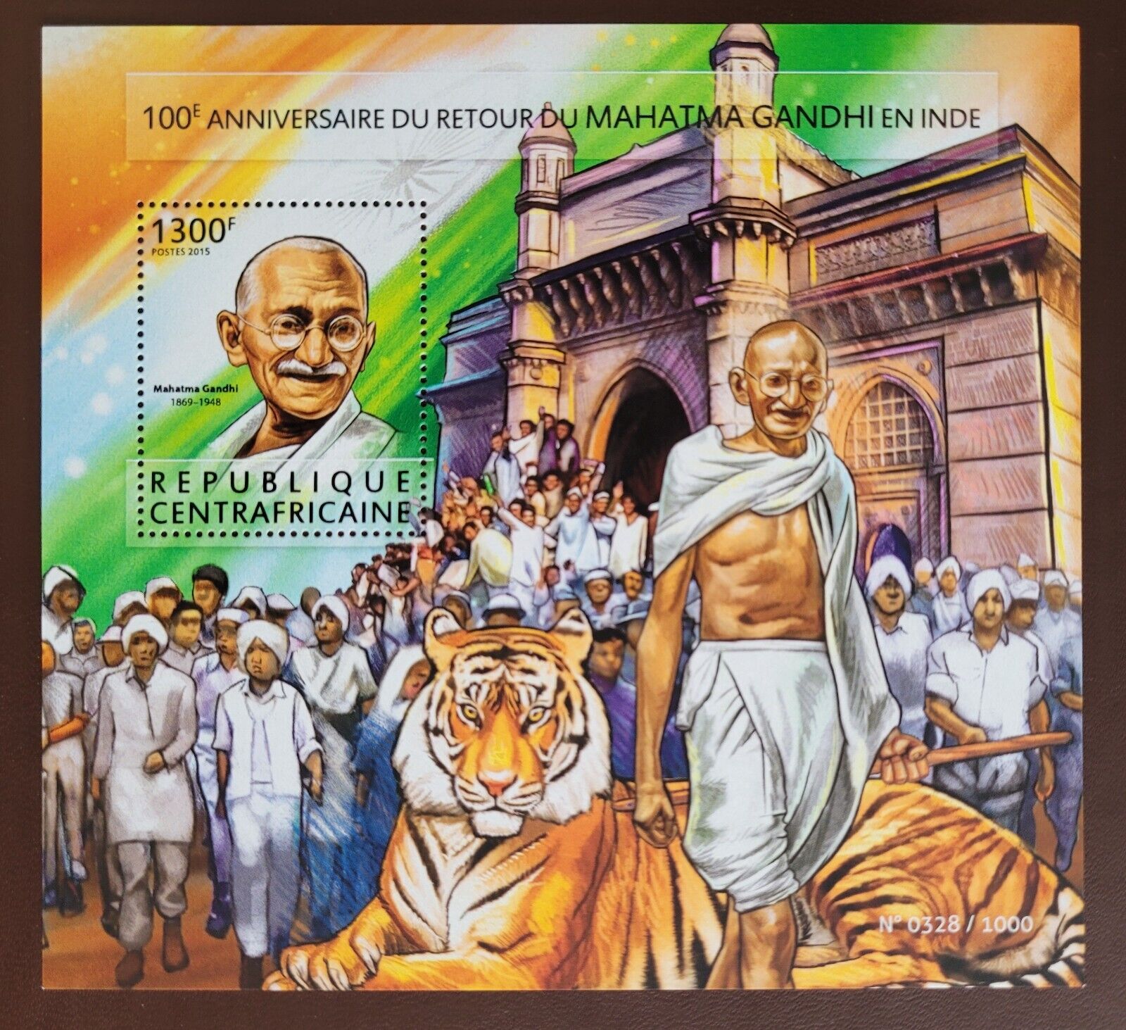 Central Africa 2015 Return to India of Mahatma Gandhi M/S MNH