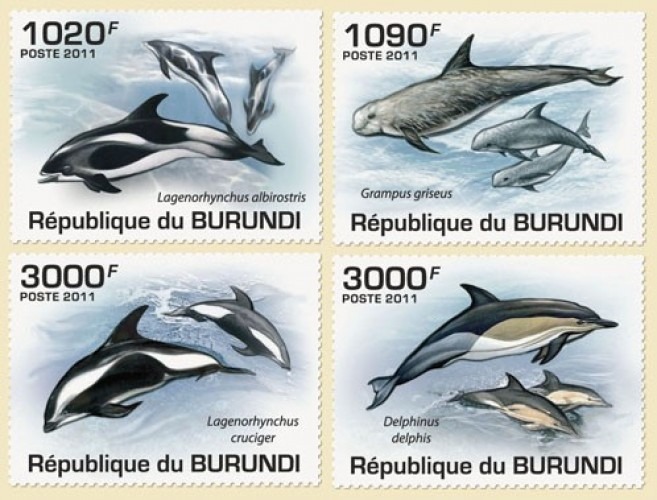 Burundi 2011 Dolphins Fishes 4v Set MNH
