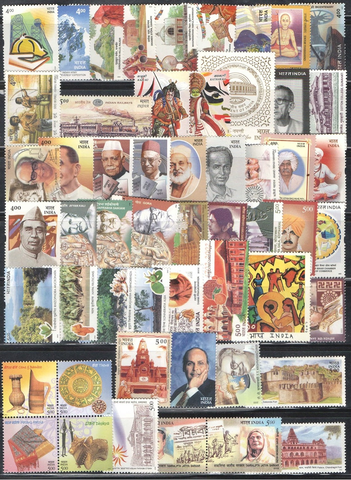 India 2002 Year Pack Complete Set MNH