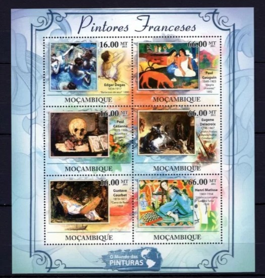 Mozambique 2011 Pintores Franceses M/S MNH