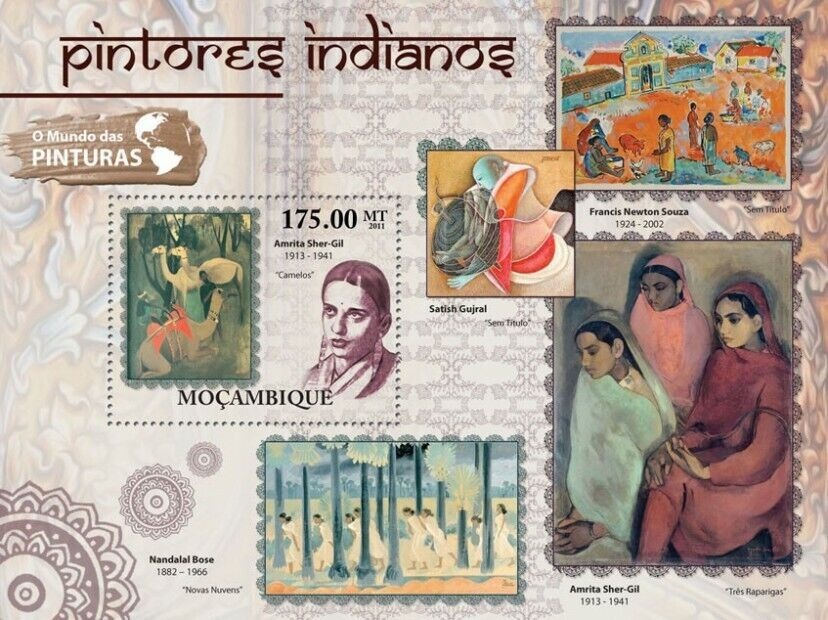 Mozambique 2011 Amrita Sher-Gil Indian Paintings M/S MNH