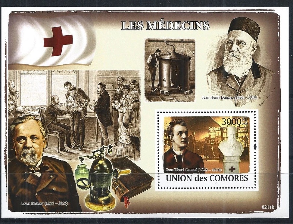 Comoros 2008 Pasteur Dunant Red Cross Medicine M/S MNH