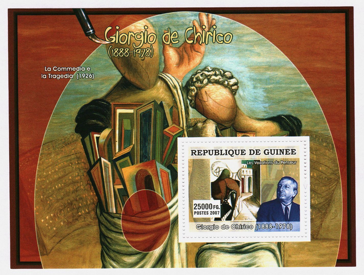 Guinee 2007 Giorgio De Chirico Painting  M/S MNH