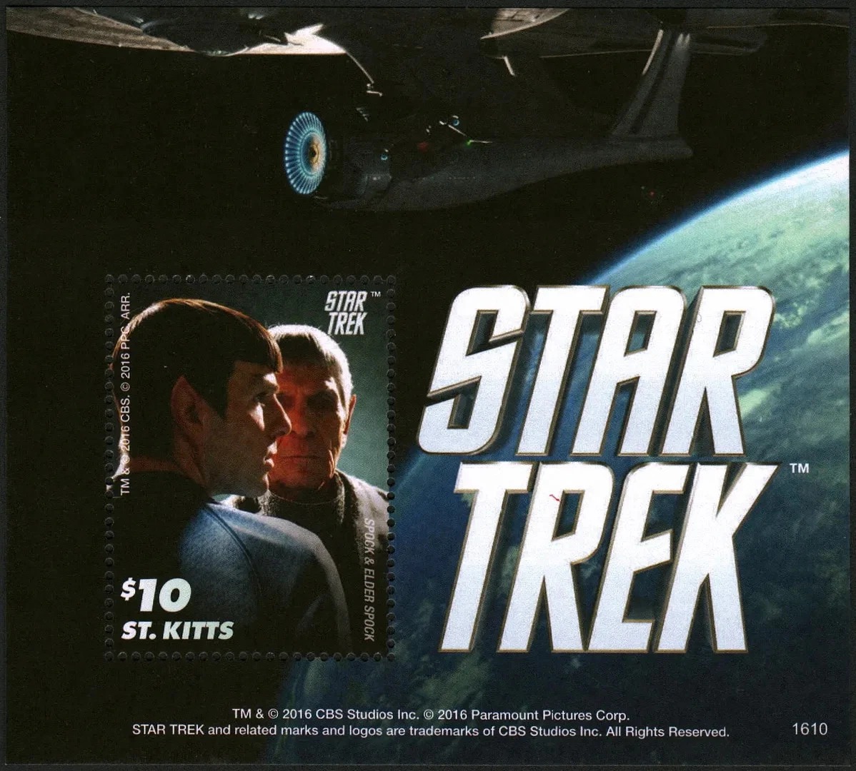 St. Kitts 2016 Star Trek Spock M/S MNH