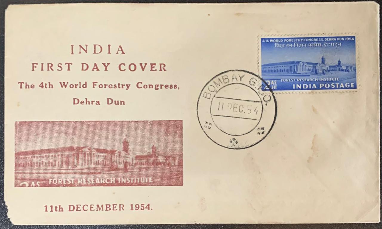 India 1954 Forestry PRIVATE FDC First Day Cover