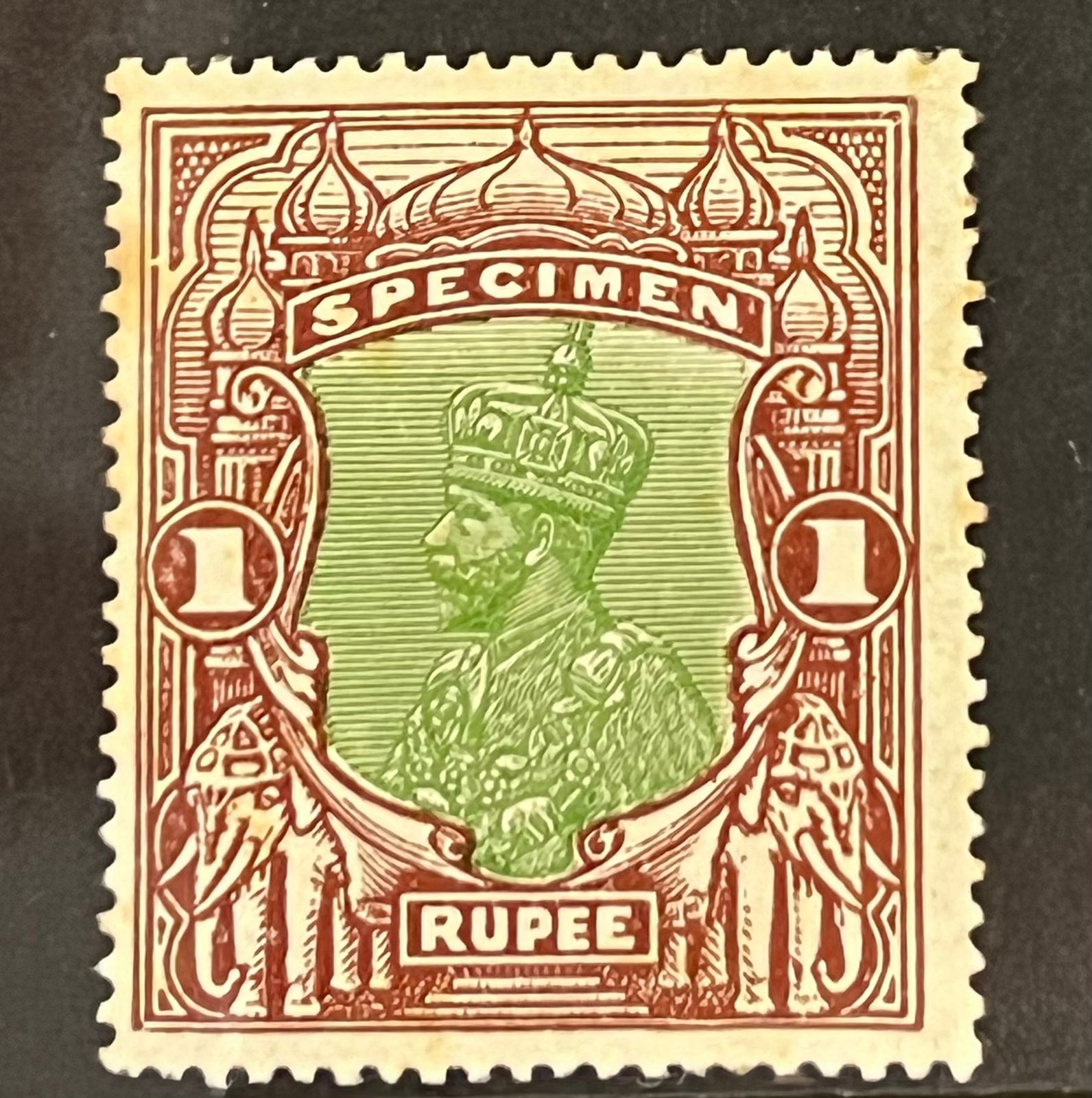 India 1925 Delhi Specimen 1Re Mint