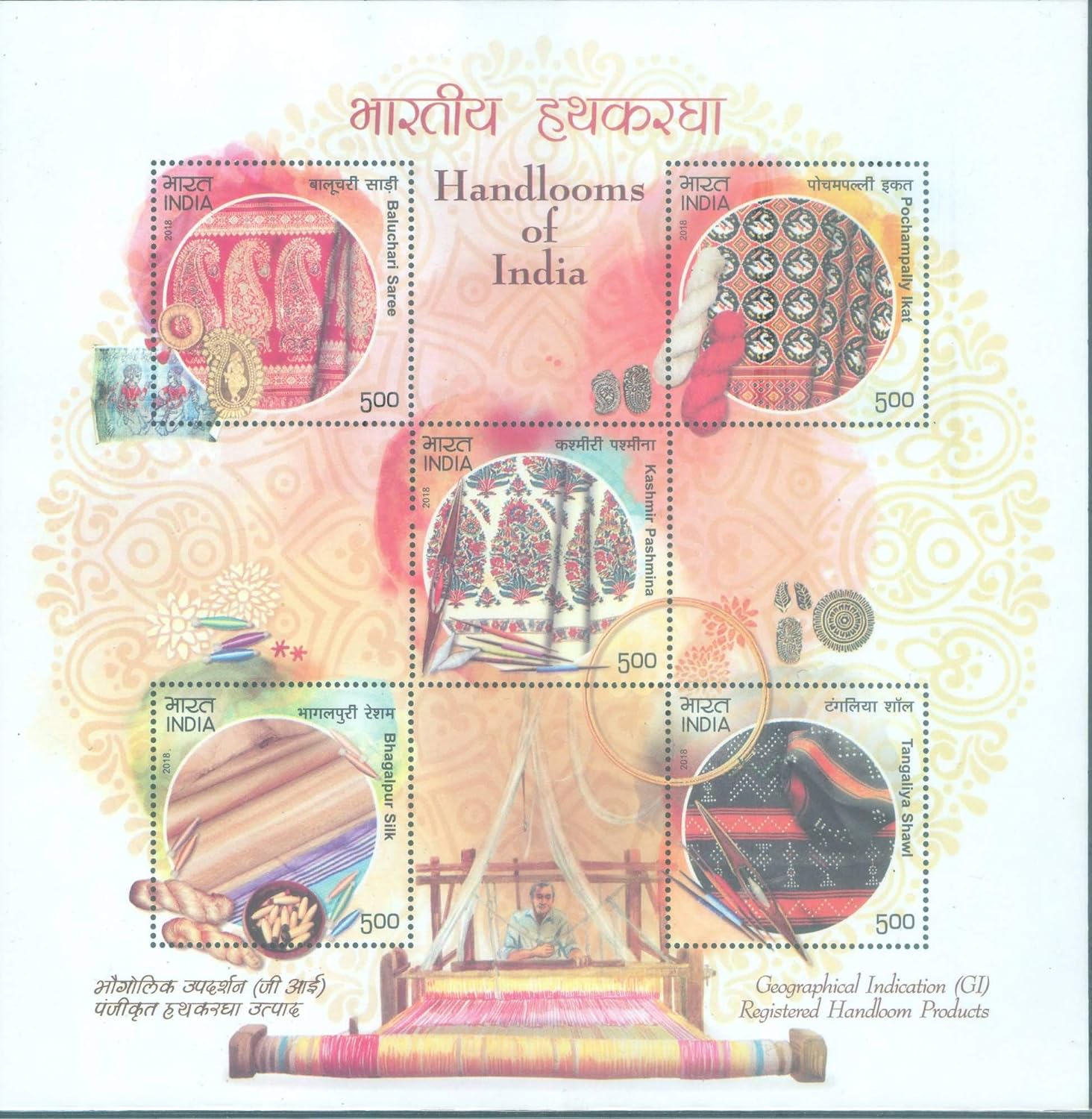 India 2018 Geographical Indication Miniature Sheet MNH