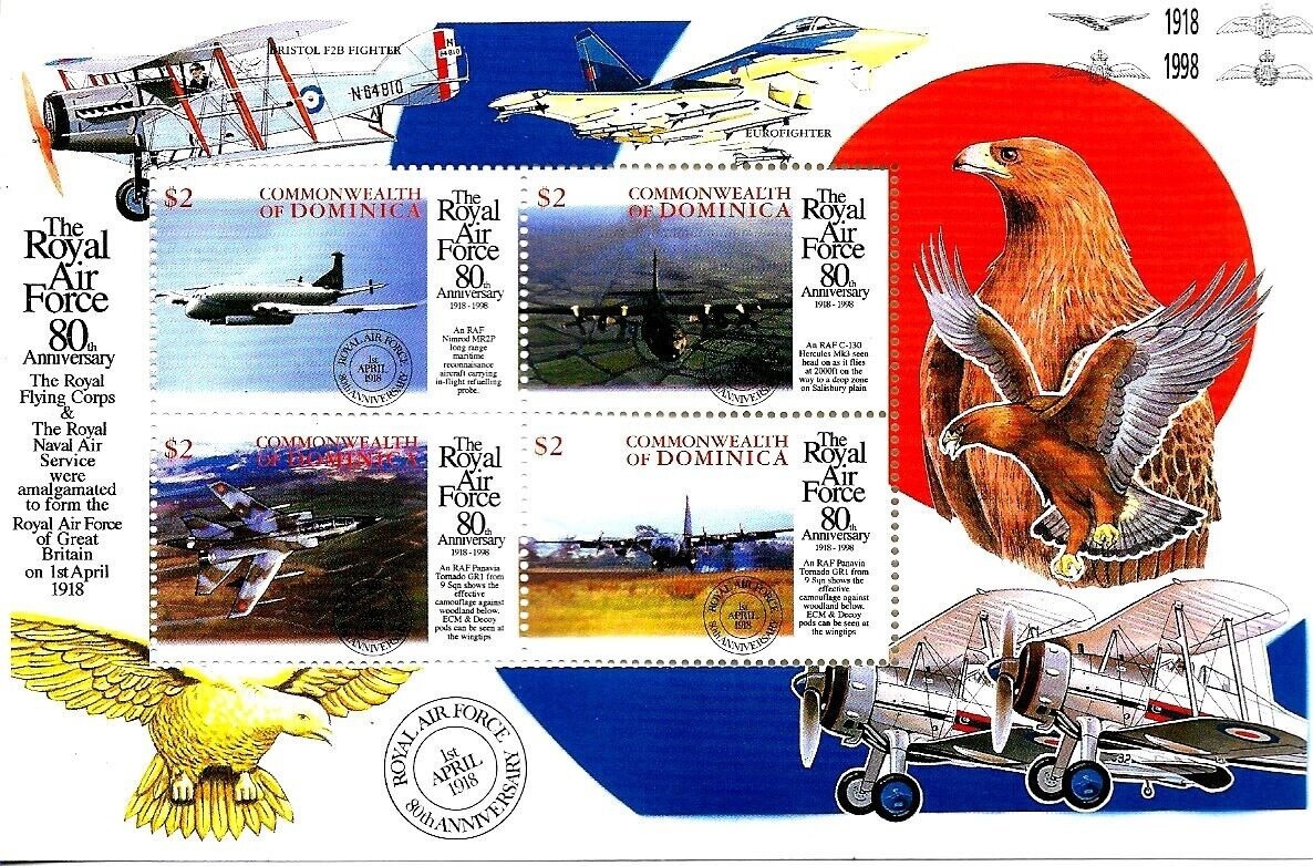 Dominica 1998 The Royal Air Force M/S MNH