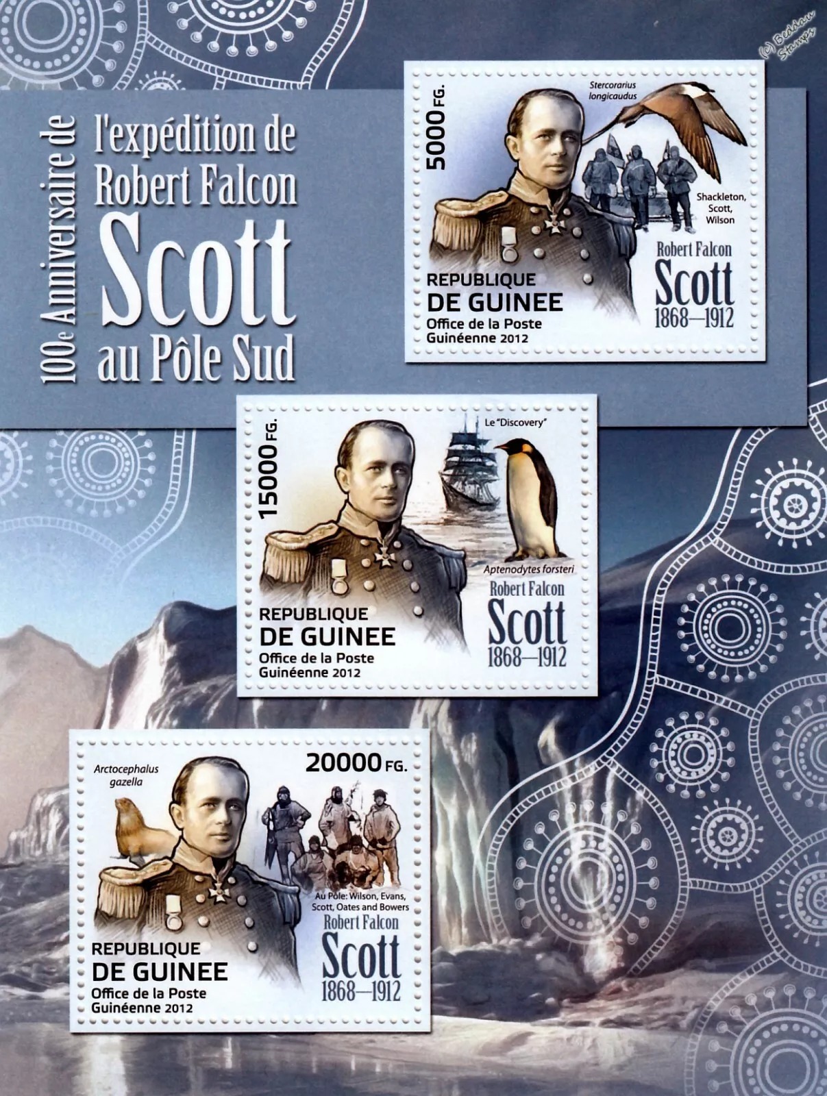 Guinee 2012 Captain Robert Falcon Scott Polar Explorer M/S MNH