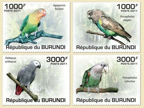 Burundi 2011 Parrot Birds 4v Set MNH
