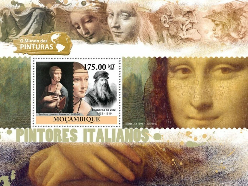 Mozambique 2011 Italian Paintings Leonardo da Vinci M/S MNH