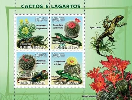 Guinea Bissau 2008 Cactus & Lizards M/S MNH
