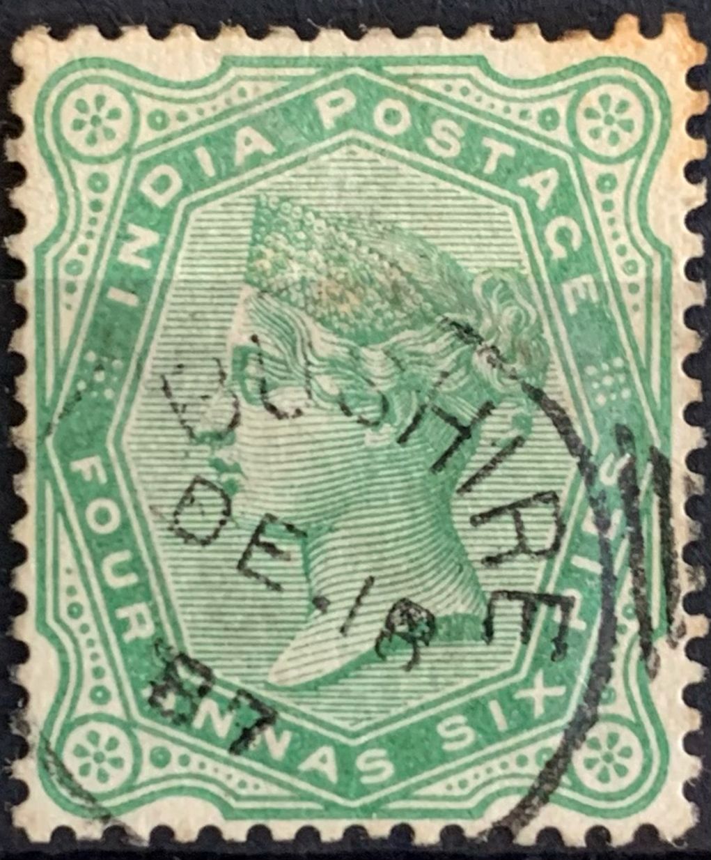 India 1882 QV 4a6p Used Abroad in BUSHIRE Fine Cancelled