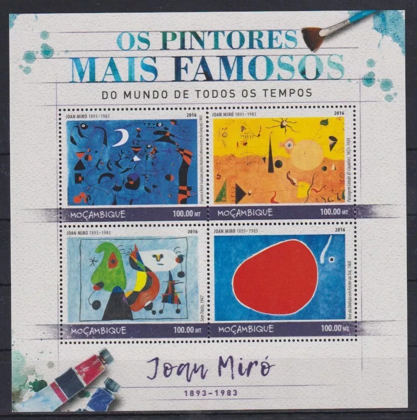 Mozambique 2012 Joan Miro Paintings M/S MNH