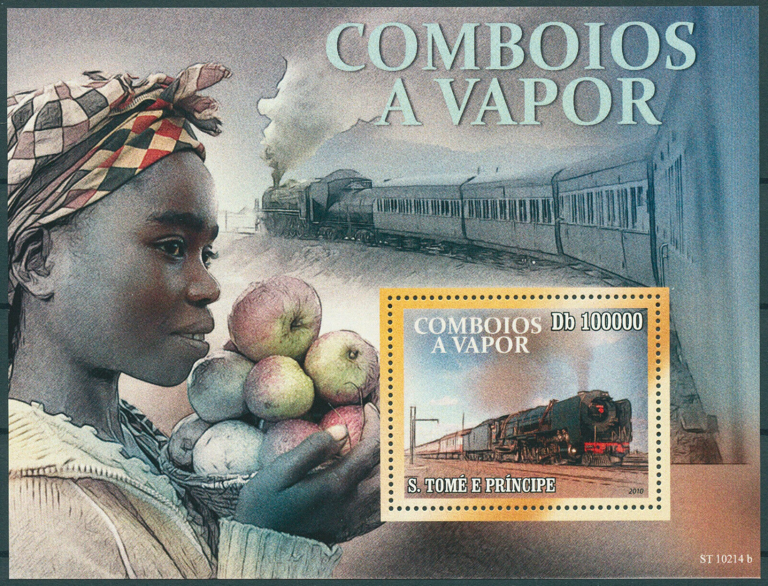 Sao Tome 2010 Trains  M/S MNH